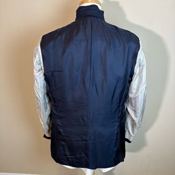 Ermenegildo Zegna Blue Windowpane 3‎ Button Silk Wool Blazer 42R - Picture 7 of 8